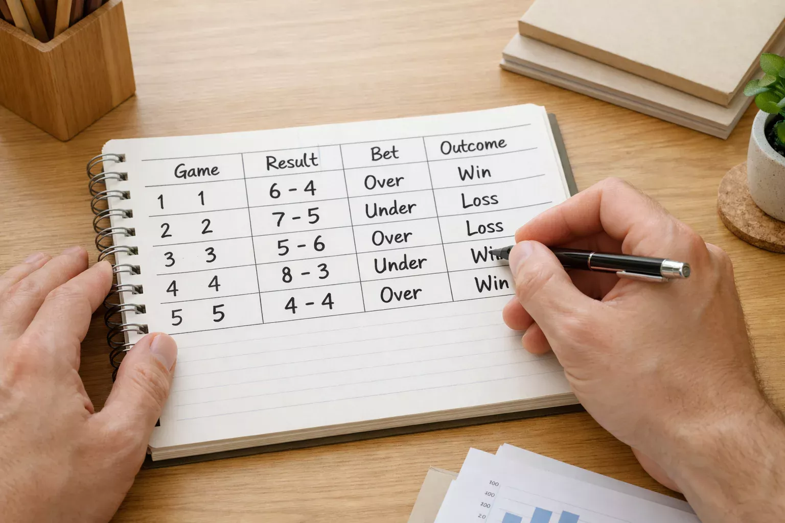 Persona che prende appunti con foglio e penna